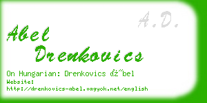 abel drenkovics business card